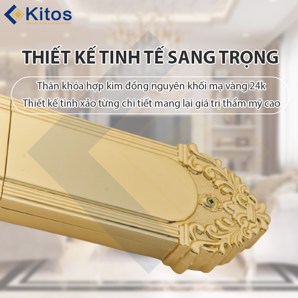 Khóa cửa điện tử tân cổ điển Kitos KT-C800 Golden
